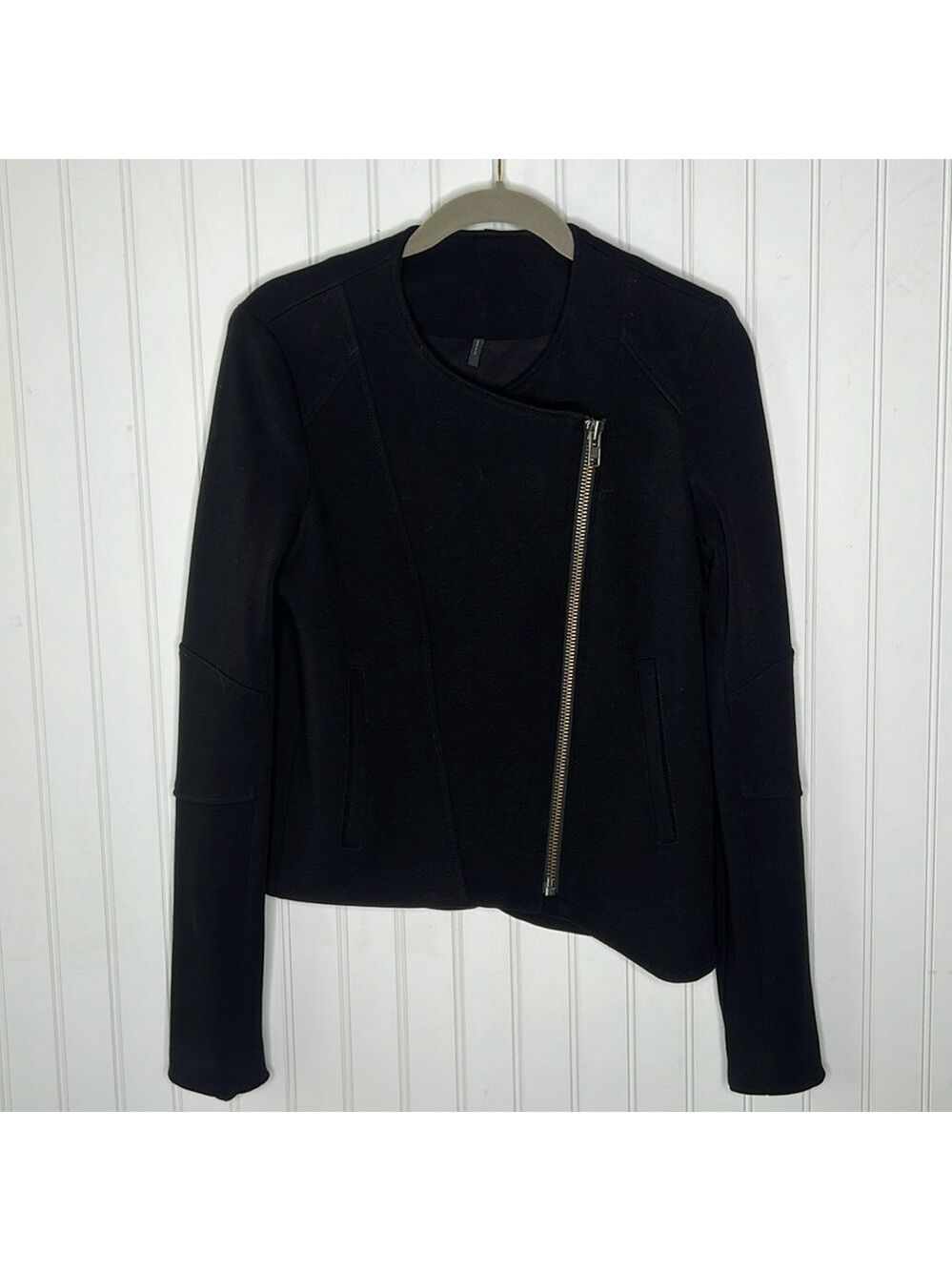 Helmut Lang Black Moto Double Zip Up Jacket Size Extra Small**
